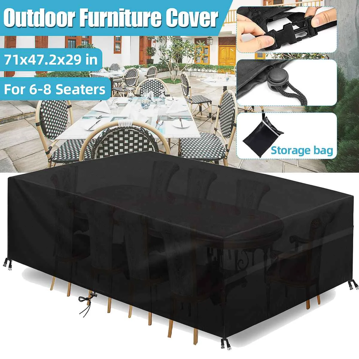 

For Garden Sofa 600D Outdoor Garden Furniture Cover Waterproof Table Chair Rainproof Dustproof Cover Patio Protective Covers