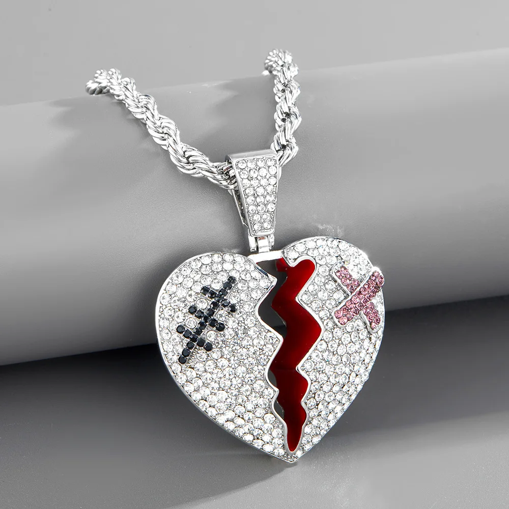 18K Gold Icy Broken Heart - heartbreak pendant - iced out broken heart –  Drip Culture Jewelry