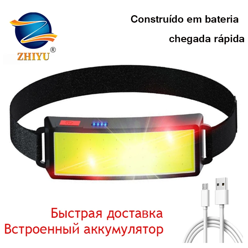 Новинка COB мягкое освещение фары USB перезаряжаемые фонари для рыбалки наружные