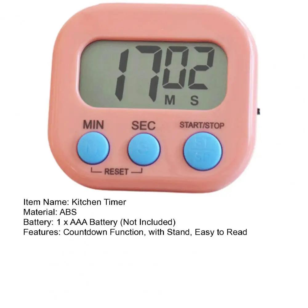 Kitchen Timer Magnetic LCD Digital Countdown Stopwatch Portable Cooking  Baking Sports Alarm Clock Reminder Tools With Stand - AliExpress