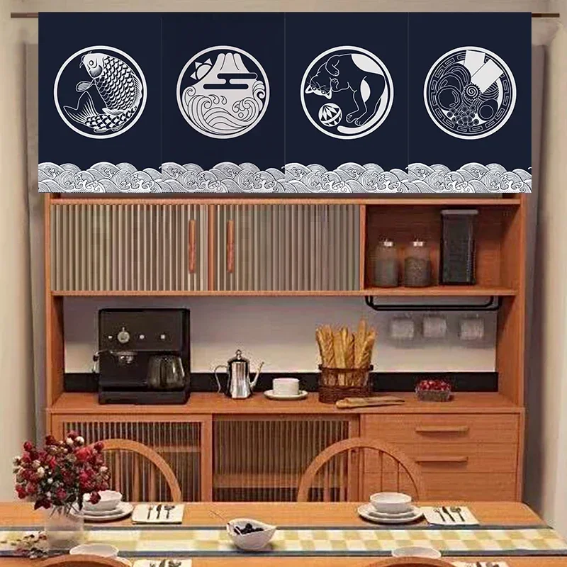Japanese Short Curtain Decorative Hanging Curtain Kitchen Living Room Bedroom Commercial Doorway 2