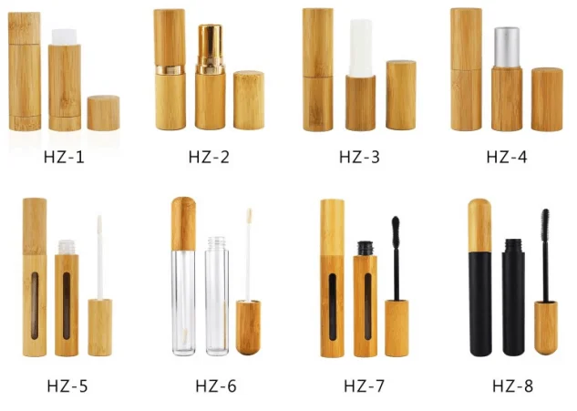 

Eco friendly lip gloss empty containers lip balm bamboo tubes Biodegradable lip balm container Custom Logo Lip Care Tube 5g