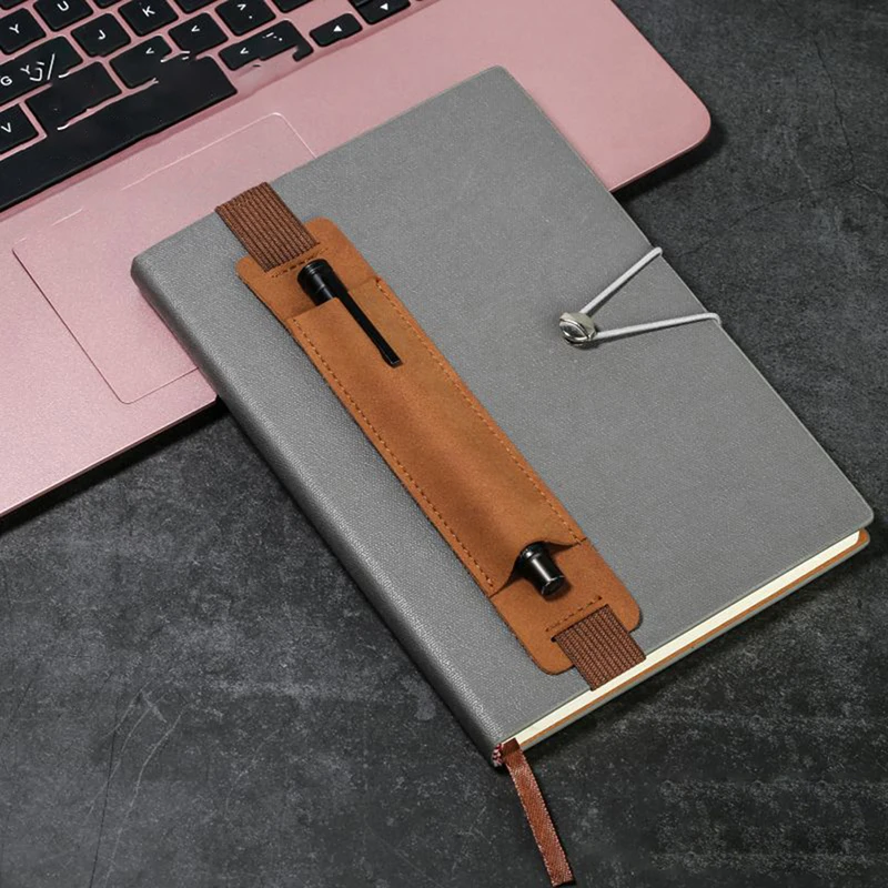 Adjustable Elastic Band Pen Holder PU Leather Pen Sleeve Pouch Elastic Notebook Holder Detachable pen holder pen and brush holder pen loop