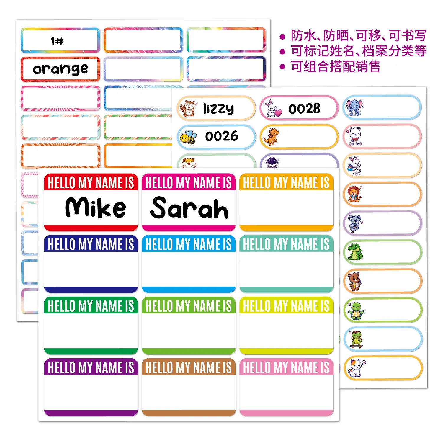 Name Tag Stickers For School