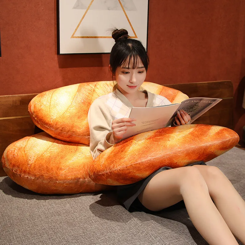 Simulation French Bread Plush Pillow Stuffed Printing Images Food Plushie Peluche Party Prop Decor Sleeping Companion Man Gift Plush Toy Plush Doll