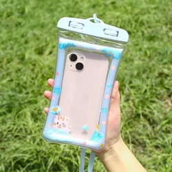 Waterproof Cartoon Design Phone Pouch for Water Sports and Outdoor Activities (Blue)
