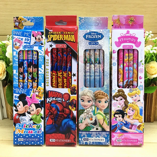 New Anime Stitch Pencil Kawaii Lilo & Stitch Pencil With Eraser Cartoon  Mickey Frozen Princess Stationery Student Gifts - AliExpress