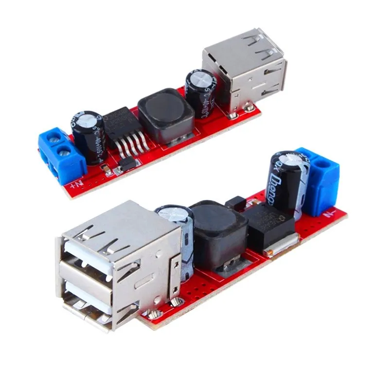 듀얼 USB DC DC 6V-40V to 5V 3A 스텝다운 듀얼 USB 전원 충전기 컨버터 모듈 차량용 충전기 LM2596 벅 전원 D4