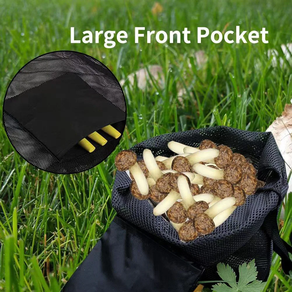 Mushroom Foraging Bag Mesh Foraging Harvesting Bag Mushroom Hunting Polyester Camping Cooking Supplies 42*42cm Picnic Bags