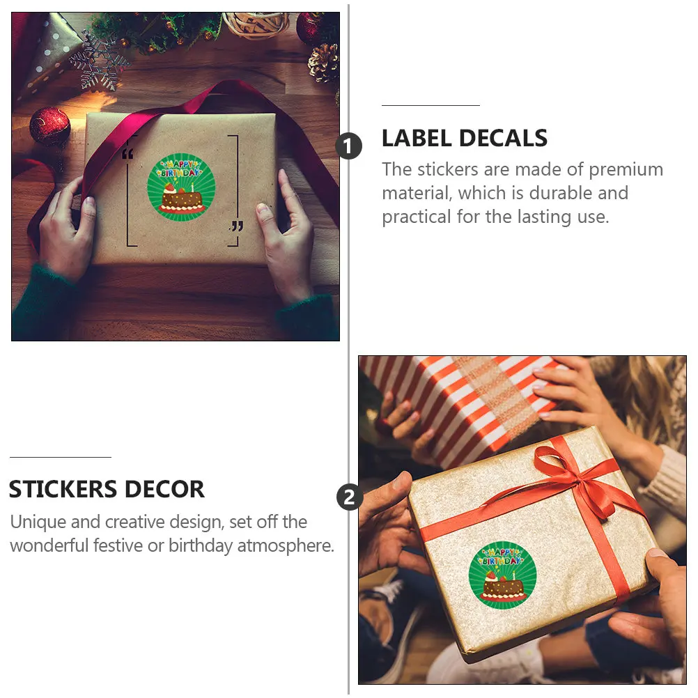 500Pcs 생일 스티커 창조적 인 축복 테마 선물 라벨 스티커 사탕 가방 노트북 파티 장식 축제 장식