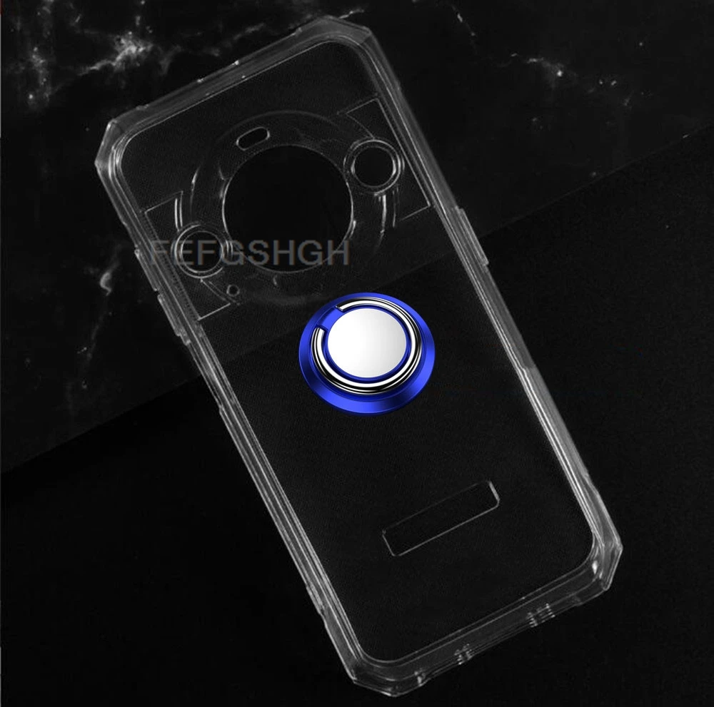 Premium Ring Holder Bracket Phone Cover - Black Silicone TPU Case