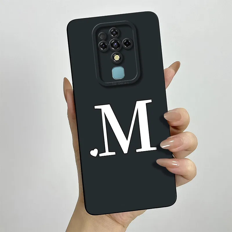 Stylish ShockProof Silicone Back Cover with Cute Letter Design for Tecno Camon 16 Series