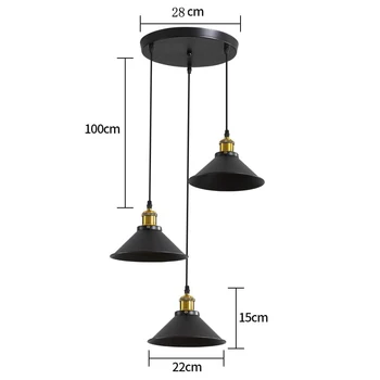 Retro Attic Wrought Iron Little Black Umbrella Hanging Lamp E27 Bedroom Kitchen Dining Room Living Room Aisle Indoor Lighting 4