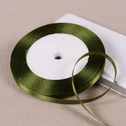 25 - Yard Satin Ribbon Roll for Crafts and Decorations (Olive green)