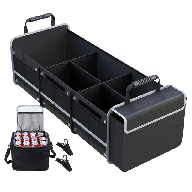 Organizador de maletero de coche con tapa, multicompartimentos ecológicos,  caja de almacenamiento de carga plegable duradera, contenedor para Auto,  camión, SUV - AliExpress