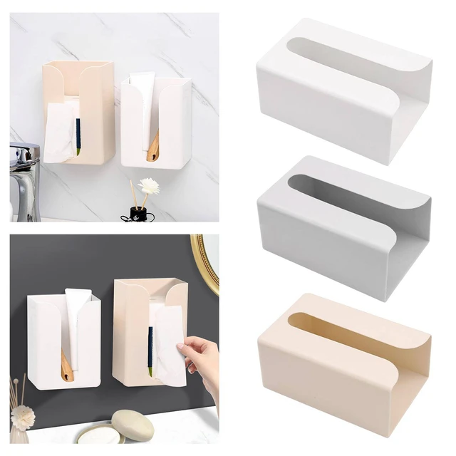 Tongina Wall Mounted Tissue Paper Organizer Horizontal or Vertical Napkin Holder Paper Facial Box for Room, Men's, Size: 19cmx12cmx8cm, White