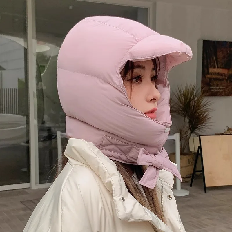 Korean Warm Bomber Hat Fashion Retro Ear Protection Flying Hats Men and Women Winter Eiderdown Hats Outdoor Riding and Skiing