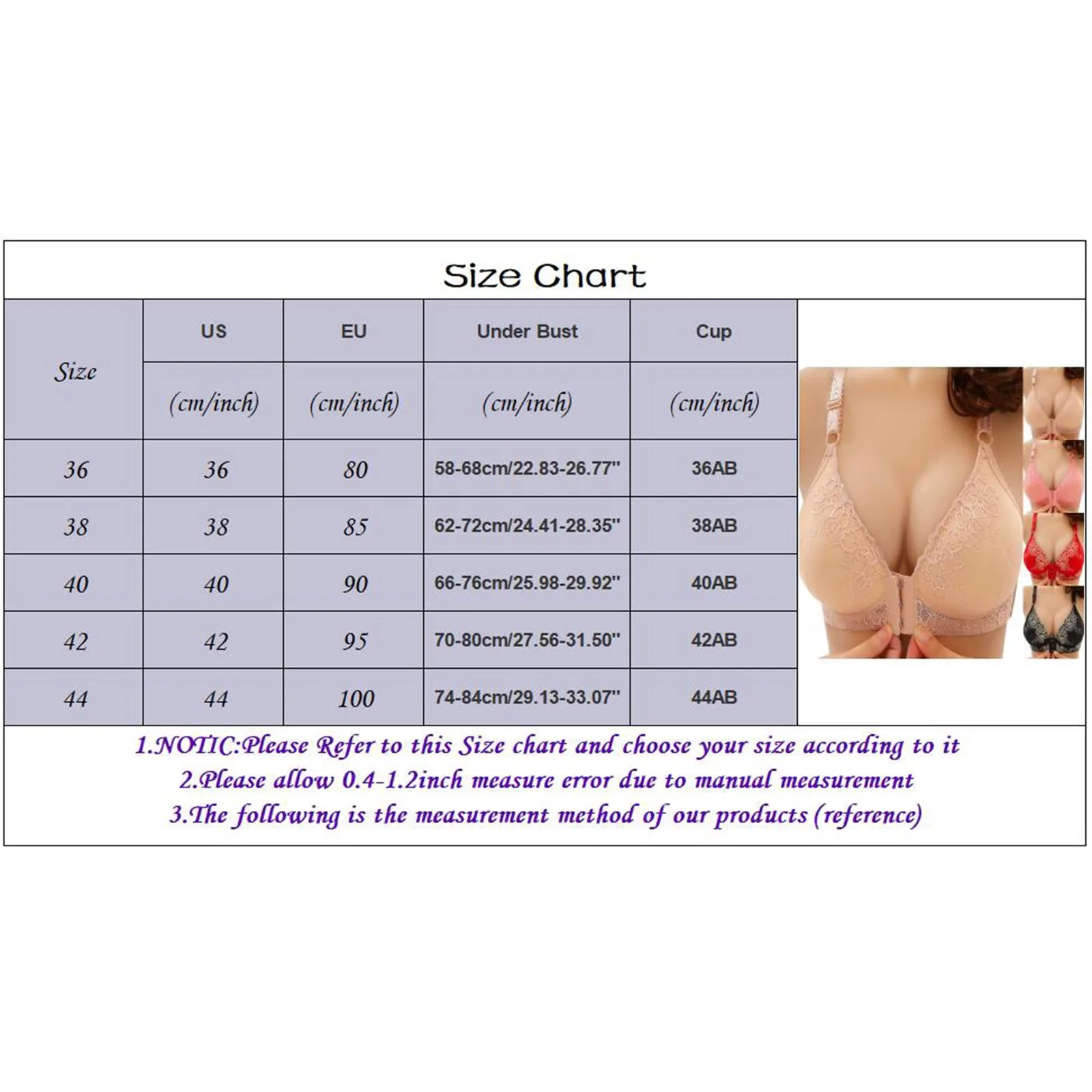 Women bra push up front side buckle lace edge bralette without steel ring seamless gathering adjustment strap