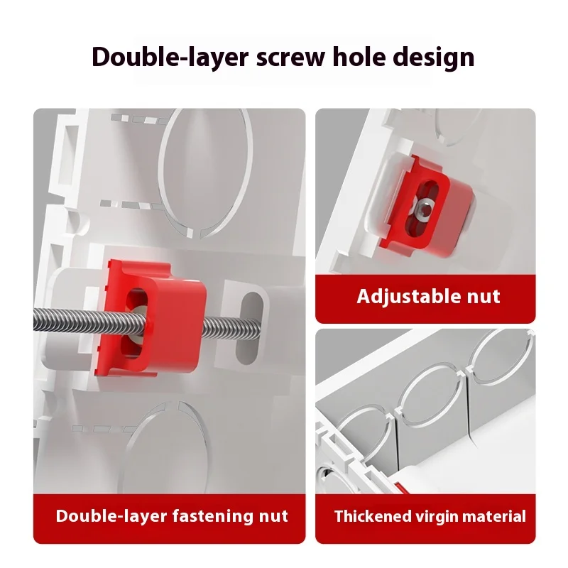 50/60mm Deep 86 Type Universal Bottom Box with Elevated Box Spliced with Switch Socket PVC Junction Red/blue/white 5 Pieces