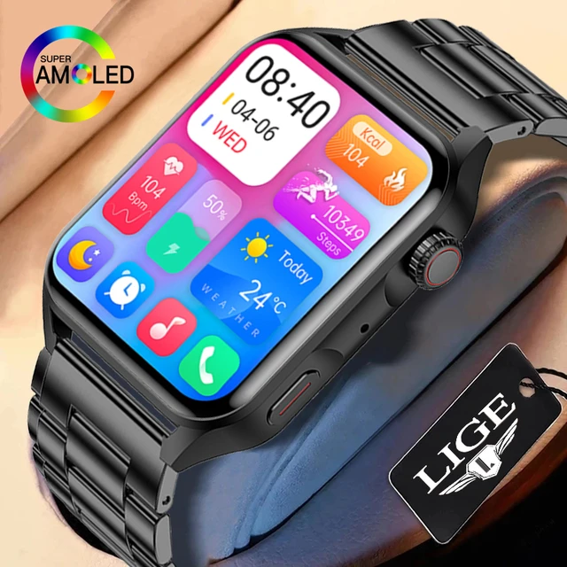 New Nfc Smartwatch Men Amoled Hd Screen Always Display The Time Bluetooth  Call Ip68 Waterproof Smart Watch Women Sports Fitness - Smart Watches -  AliExpress