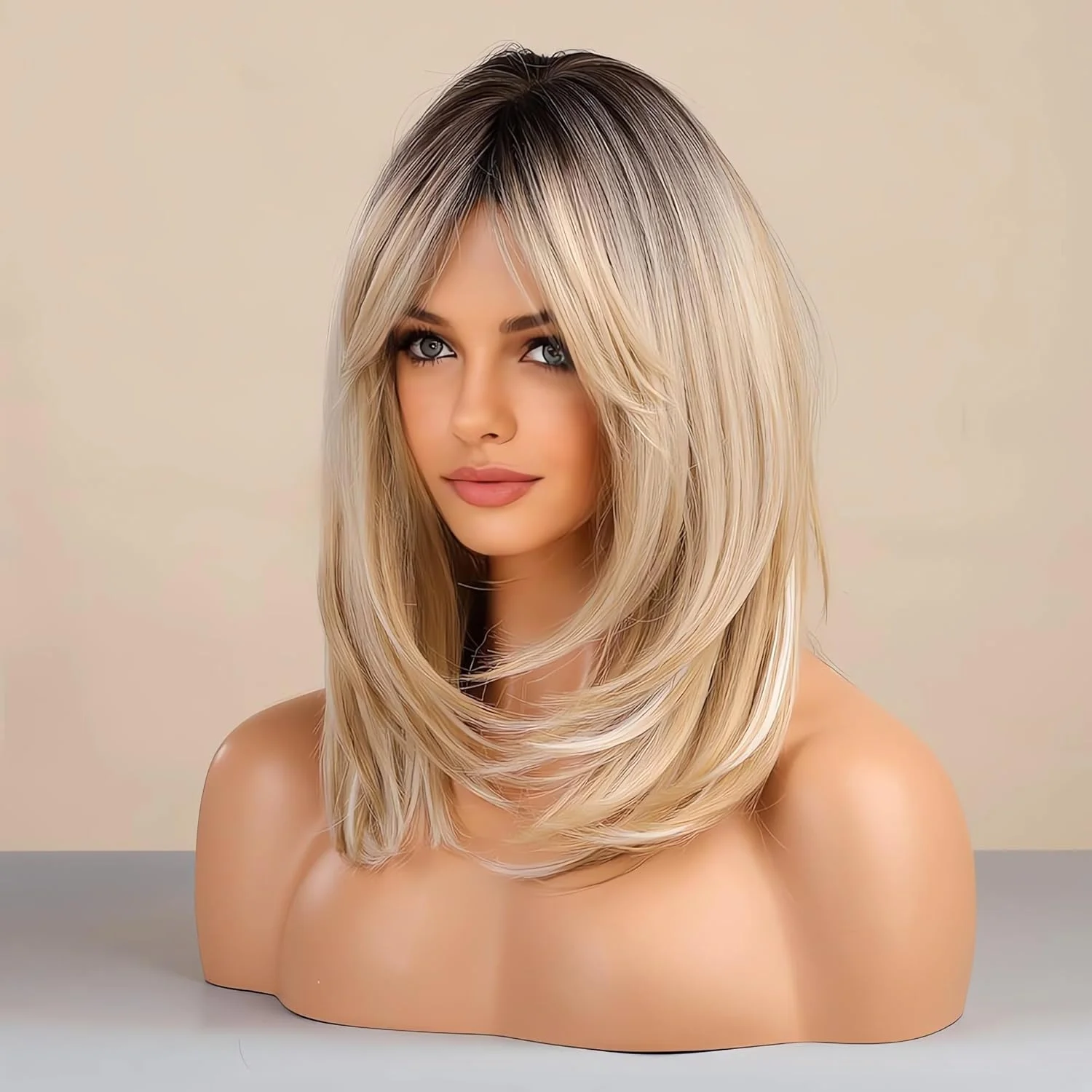 Soft Ombre Blond body wave Hair 150 density 13×4 100%human hair wig lace front wig, with baby hair pre plucked and f 3