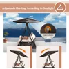 Outdoor Porch Swing with Polycarbonate Hardtop,  3 Seat Patio Swing with Convertible Backrest,  2 Side Cup Holder 3