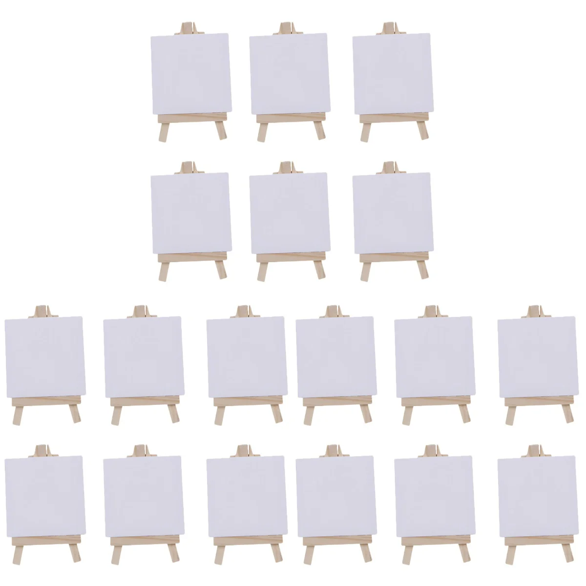 18 Sets of Mini Stretched Artist Canvas Board White Blank Boards Wooden Oil Paint Artwork painting Board(White) newborn photography props mini drawing board and paintbrush baby hats the painter cap artist theme accessories studio props