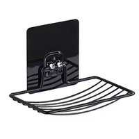 Stainless Steel No Punching Soap Holder Bathroom Wall-Mounted Soap Dish Holder Self Adhesive Kitchen Spong Storage Rack 6