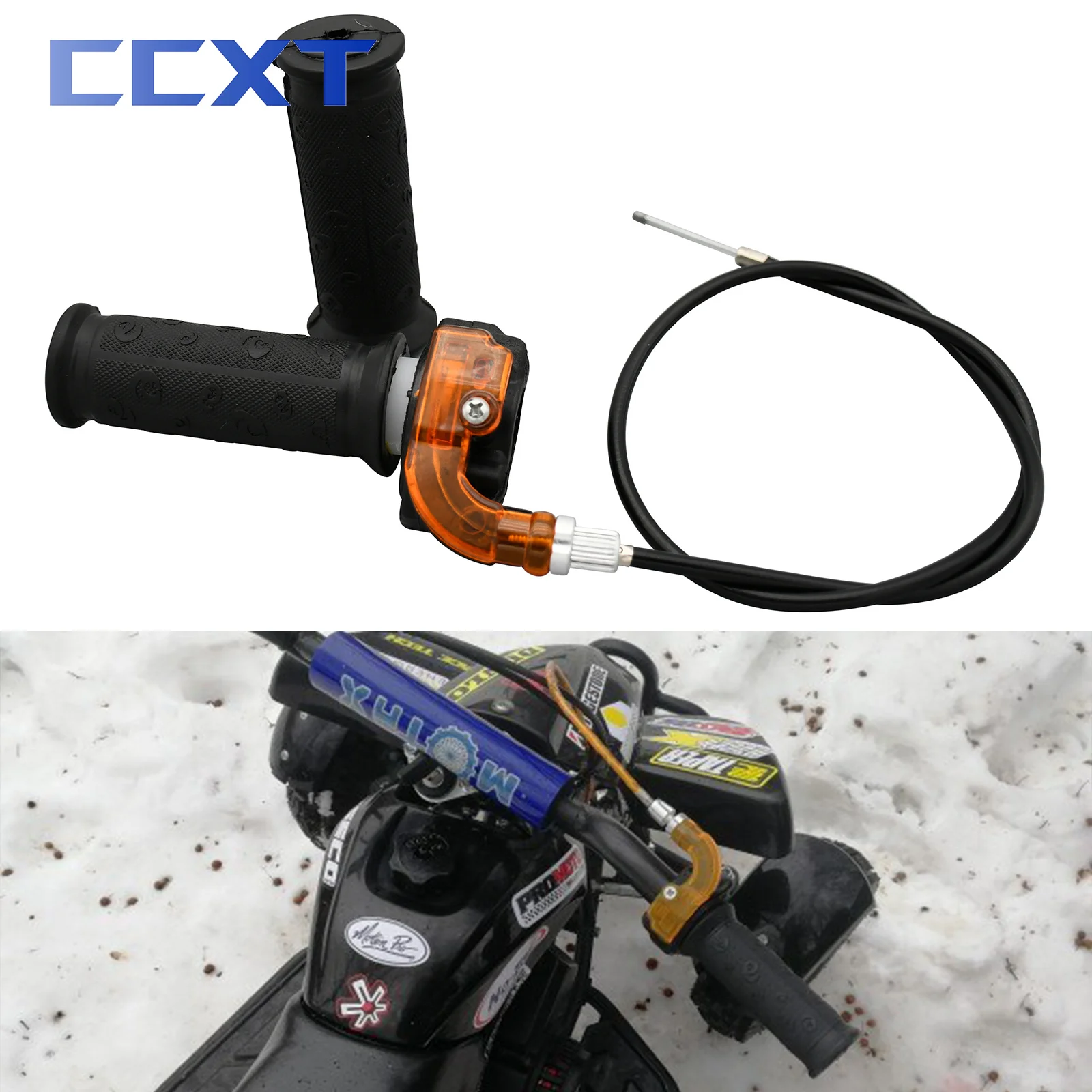 Impugnatura E Cavo Dell'Acceleratore Rotativo Per 47Cc 49Cc Mini Motocross Atv Quad Pocket Mini Dirt Bike 22Mm Manubrio Refit
