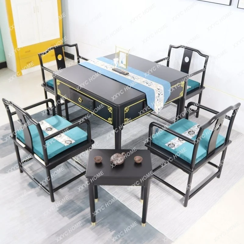 

Solid Wood Plastic Products (Flower Pots) Household Dining Table Dual-Use Mahjong Table Chess Table Mahjong Machine Automatic