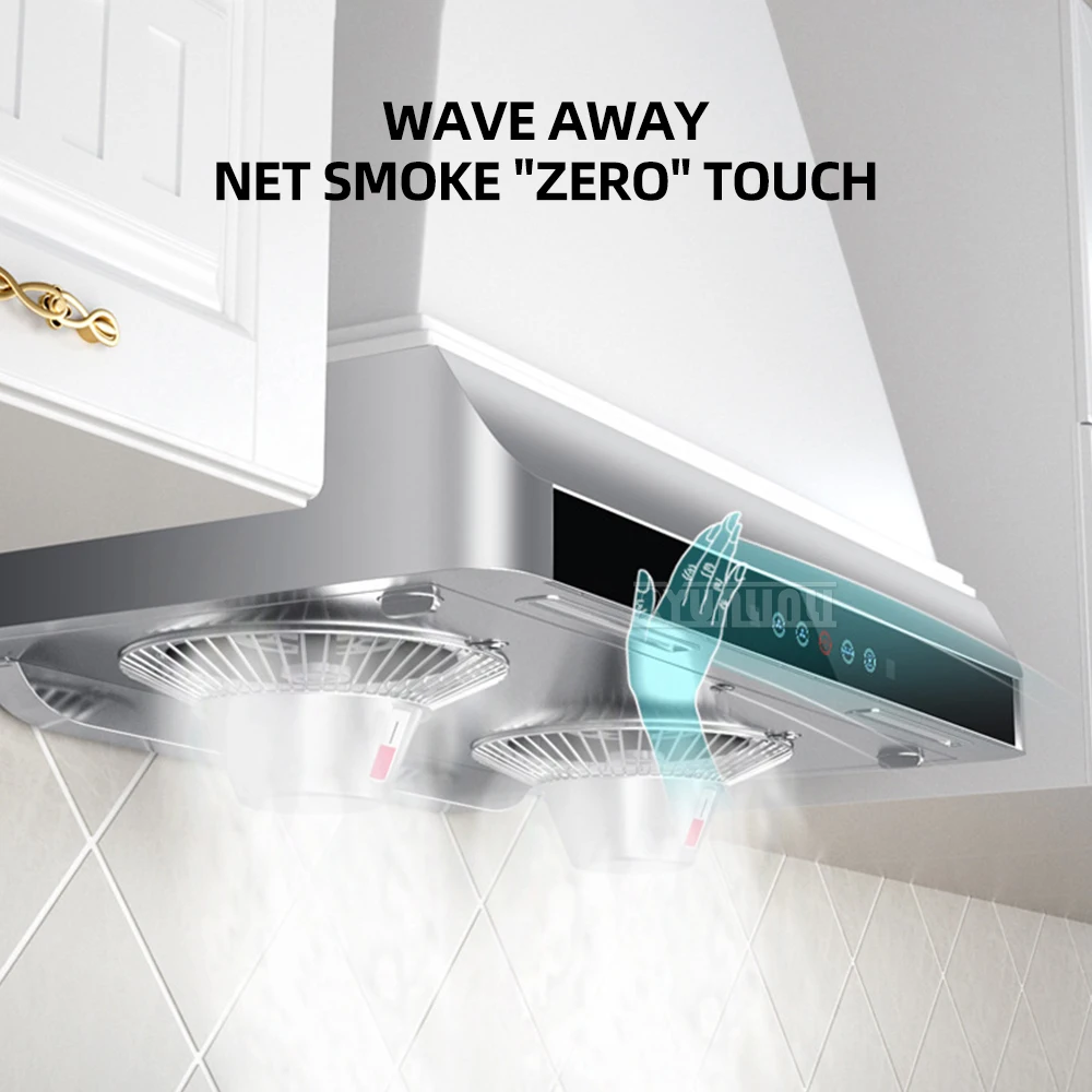 71CM Stainless Steel Range Hood Campana De Cocina Extractoras Touch Type High Suction Kitchen Dual Motor Fume Hood