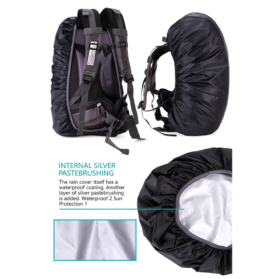 KoKossi 1Pcs 25-80L Backpack Rainproof Cover Outdoor Sports Cycling Hiking Backpack Mountaineering Camping Dust Cover Woman Men 5