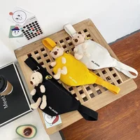 Kids New Fashion Canvas Waist Bags Letter Bear Large Capacity Designer Crossbody Belt Bags Banana Hip Money Pouch Chest Bags 1