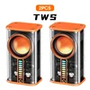 Transparent Cyberpunk Wireless Bluetooth Speaker Sound Light Rhythm Subwoofer TWS Stereo Music Center Hands-free Call