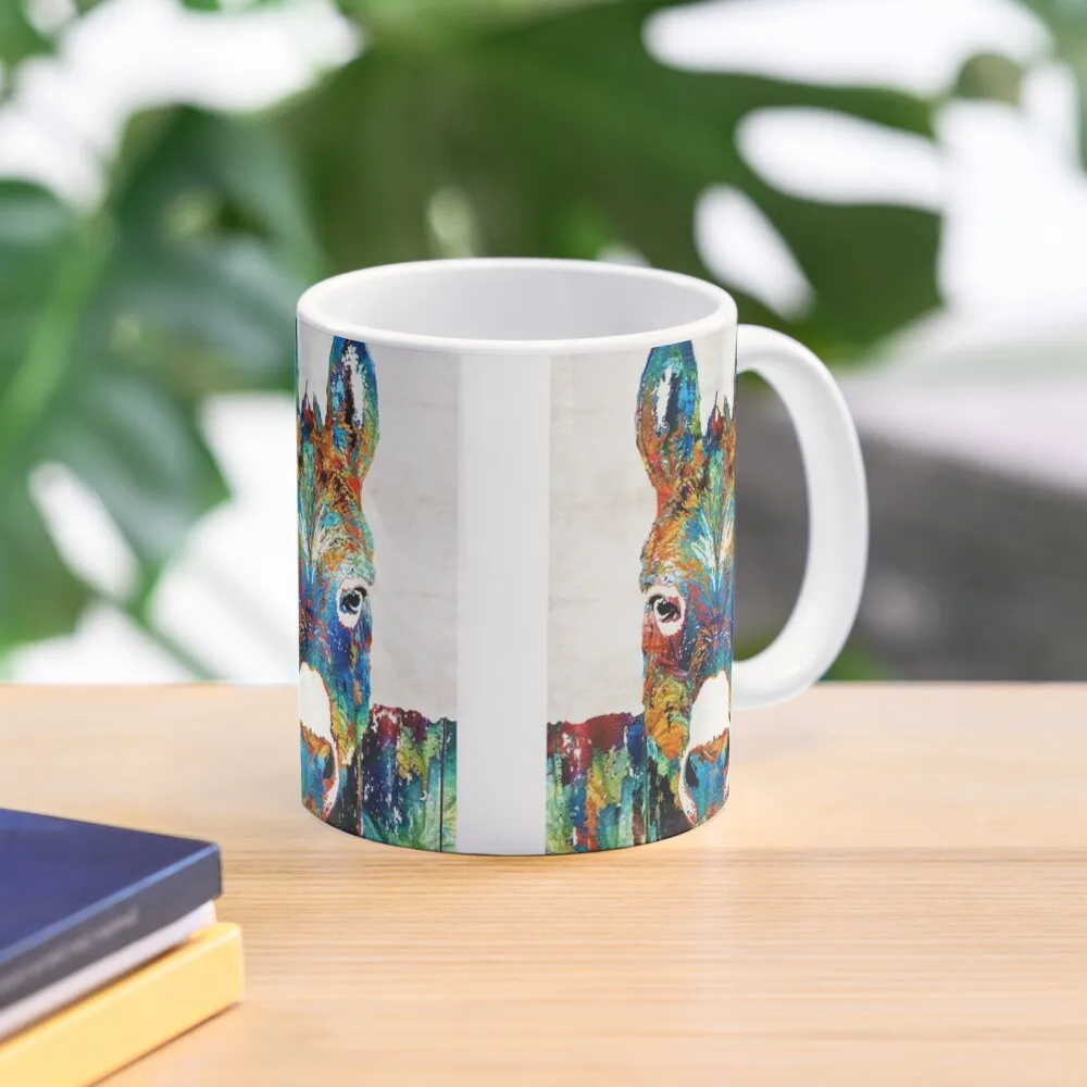 

Colorful Donkey Art - Mr. Personality - By Sharon Cummings Coffee Mug Customizable Cups Cups Set Thermal Mug