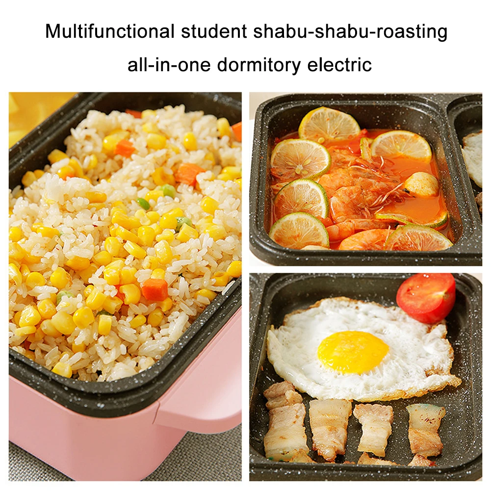 1200W Electric Hot Pot Cooker BBQ Grill 2 IN 1 Multifunctional Electric BBQ Grill Non Stick Plate Pan Electric Pressure Cooker 2