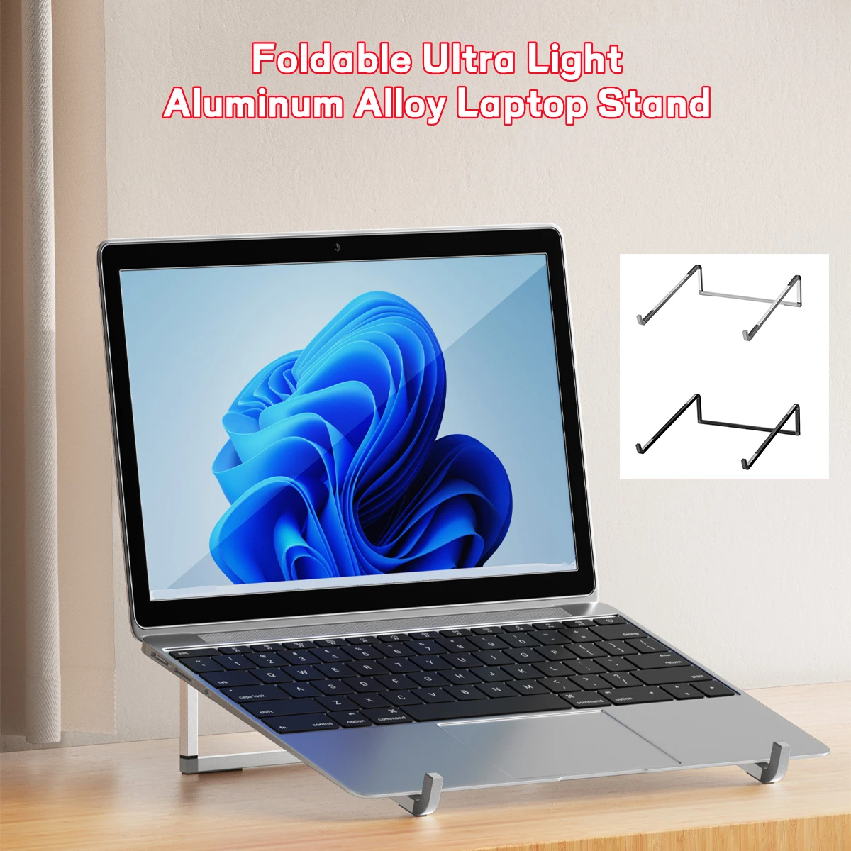 휴대용 노트북 스탠드 알루미늄 합금 지원 컴퓨터 브래킷 Macbook Air Pro 용 초경량 접이식 미끄럼 방지 노트북 홀더