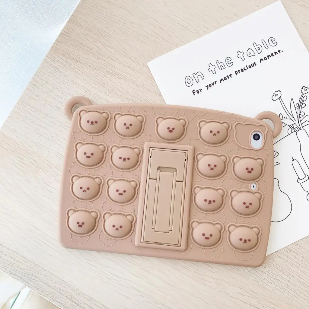 Custodia Per Cartoni Animati Per Bambini Per Xiaomi Pad 5 Pad 5 Pro 11 Pollici Kids Brown Bear Supporto Antiurto In Silicone Morbido Con Custodia Per 