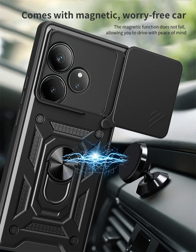 Durable Magnetic Holder Ring Case with Lens Protection