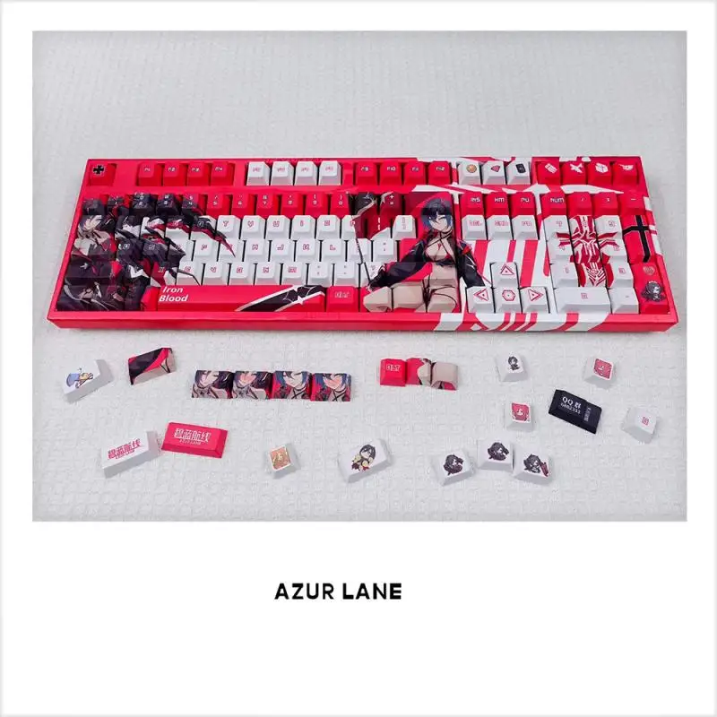Spiel Azur Lane Ulrich von Hutten PBT Key Caps Cosplay Requisiten Thermische Sublimation Mechanische Thema Keycap Tastatur Zubehör – Detail 3