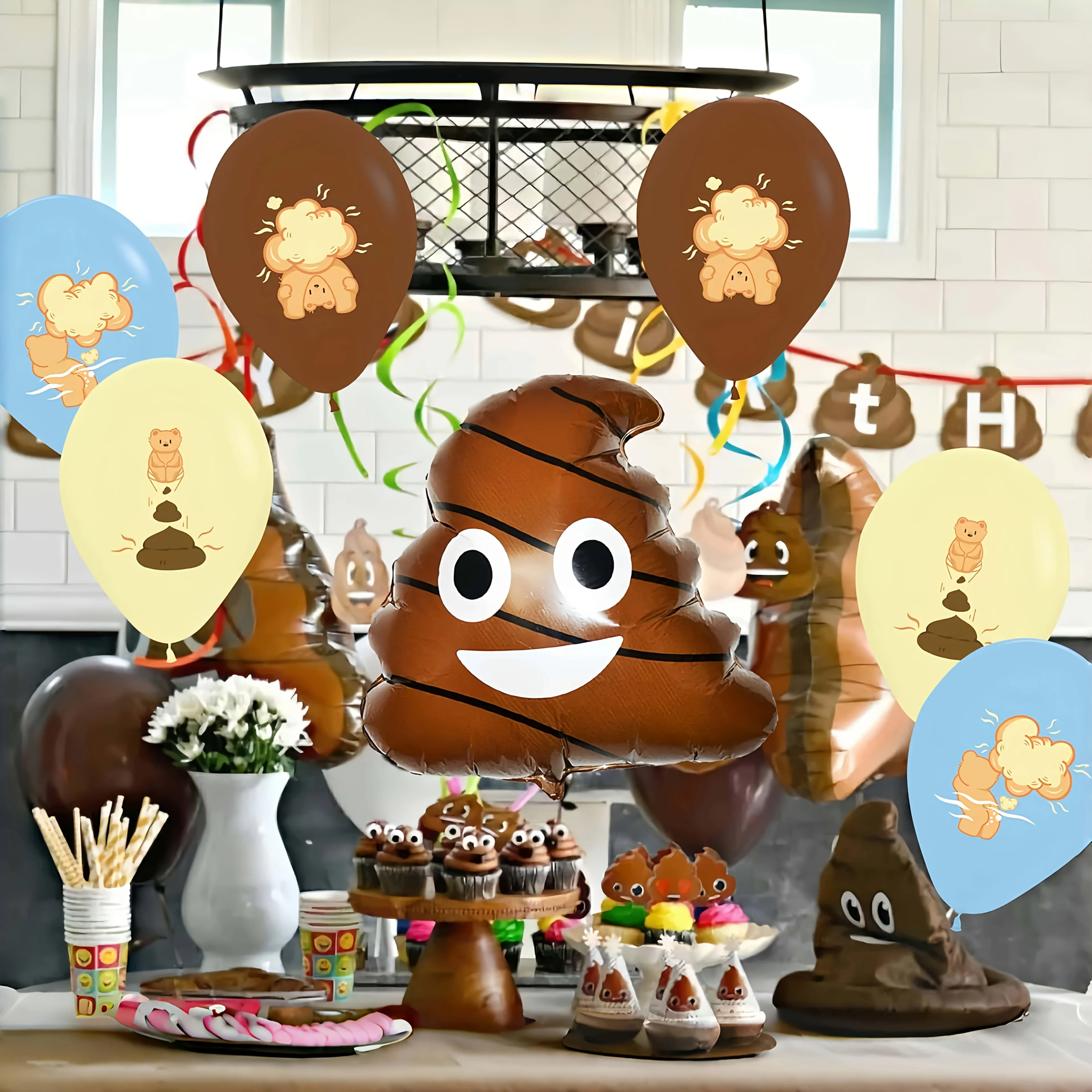 Humorous Poop Emoji Foil Balloon for Fun Celebrations & Gag Gifts