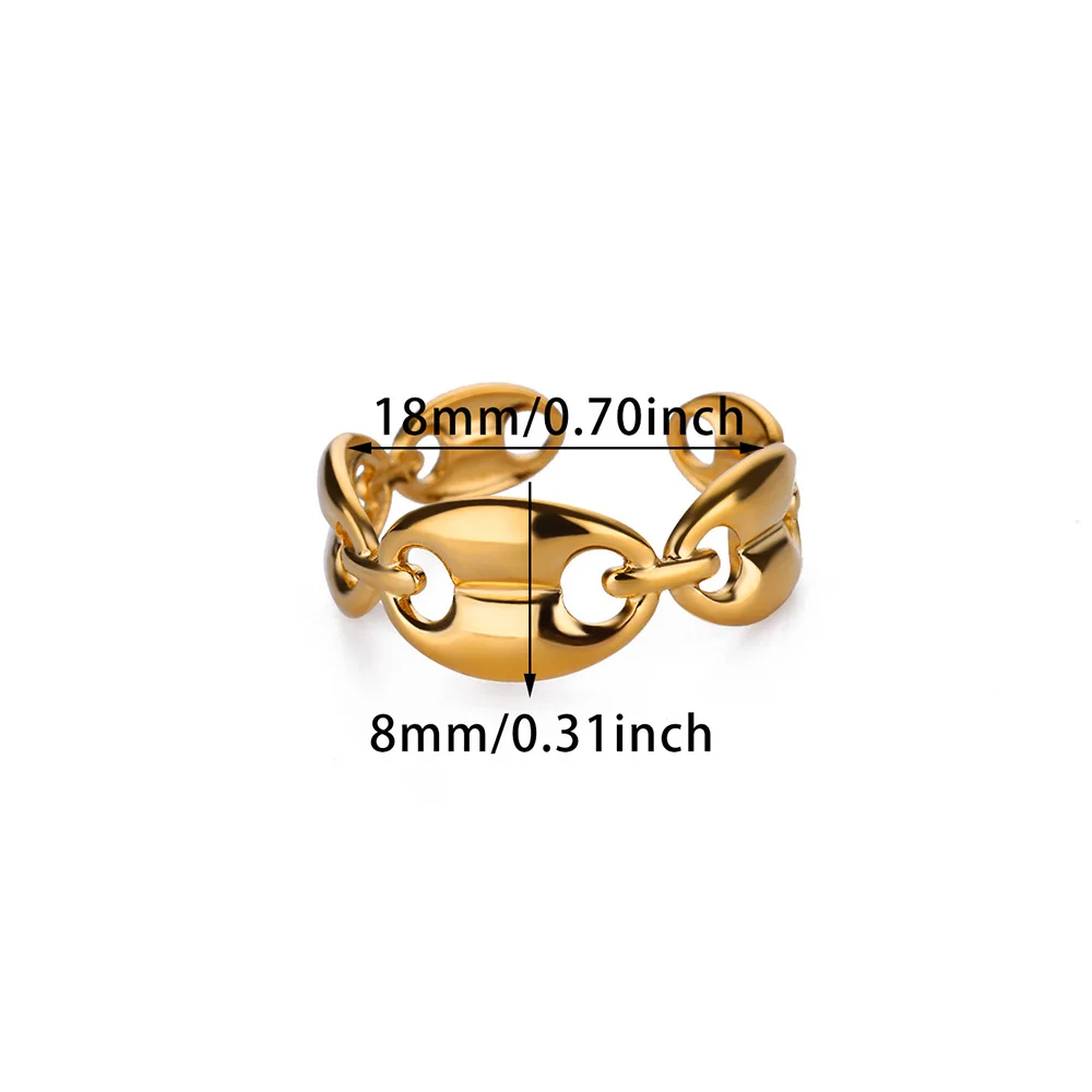 Simple Oval Hollow Open Rings For Women