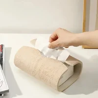 Vintage Cave Stone Tissue Box Resin Coffee Table  Napkin Paoper Organizer Modern Lotion Bottle Bathroom Livingroom Decoration 2