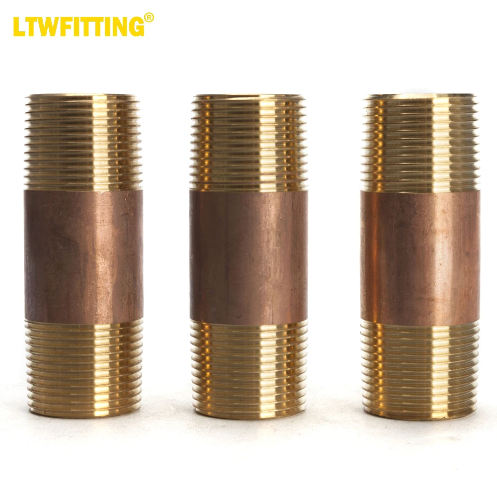 

LTWFITTING Brass Pipe 3-1/2" Long Nipples Fitting 1" Male NPT Air Water(Pack of 3)