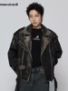 Mauroicardi Spring Cool Handsome Vintage Distressed Black Pu Leather Biker jacket Men Belt Zipper Loose Unisex Clothes 2024 1
