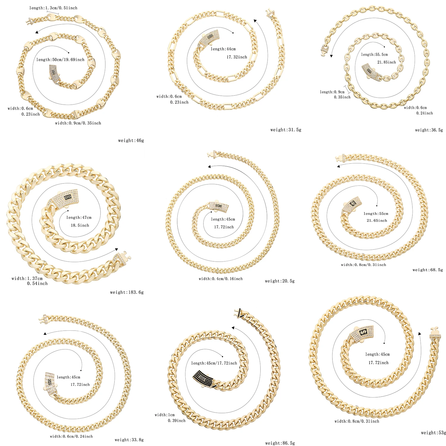 2024 New Monaco Jewelry Necklace Hip-Hop Men and Women's Daily Decoration Chain 2