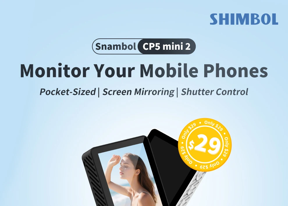 CP5 II Selfie Monitor Screen 2.4'' Phone Rear Camera For Selfie Vlog Live Stream