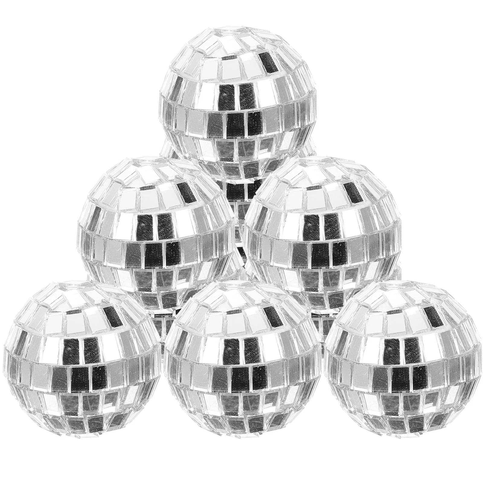 

Disco Mirror Ball Balls Hanging Ornament Reflective Decoration Bar Silver Christmas Mirrorball