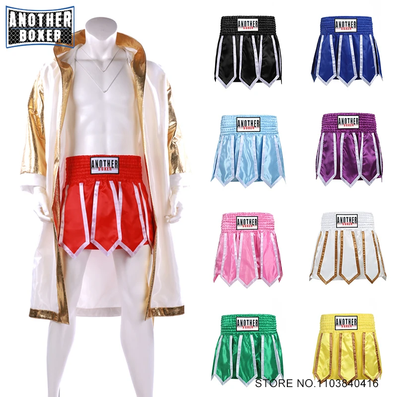 Muay Thai Shorts High Quality Boxing Shorts Men Women Kids Kickboxing Fight Pants with Ribbon Martial Arts MMA Training Clothes