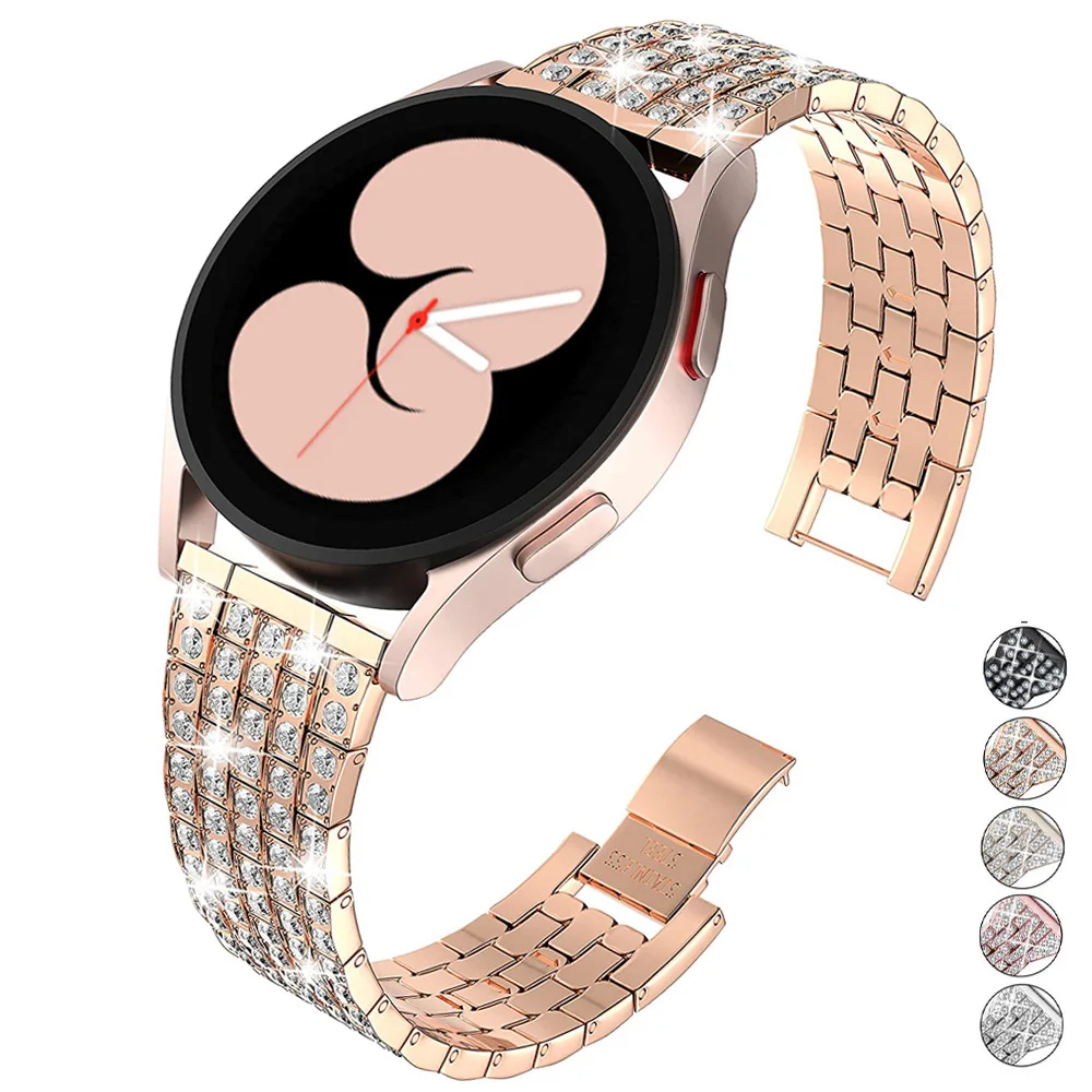 Elegant Diamond Metal Bracelet Band with Adjustable Strap